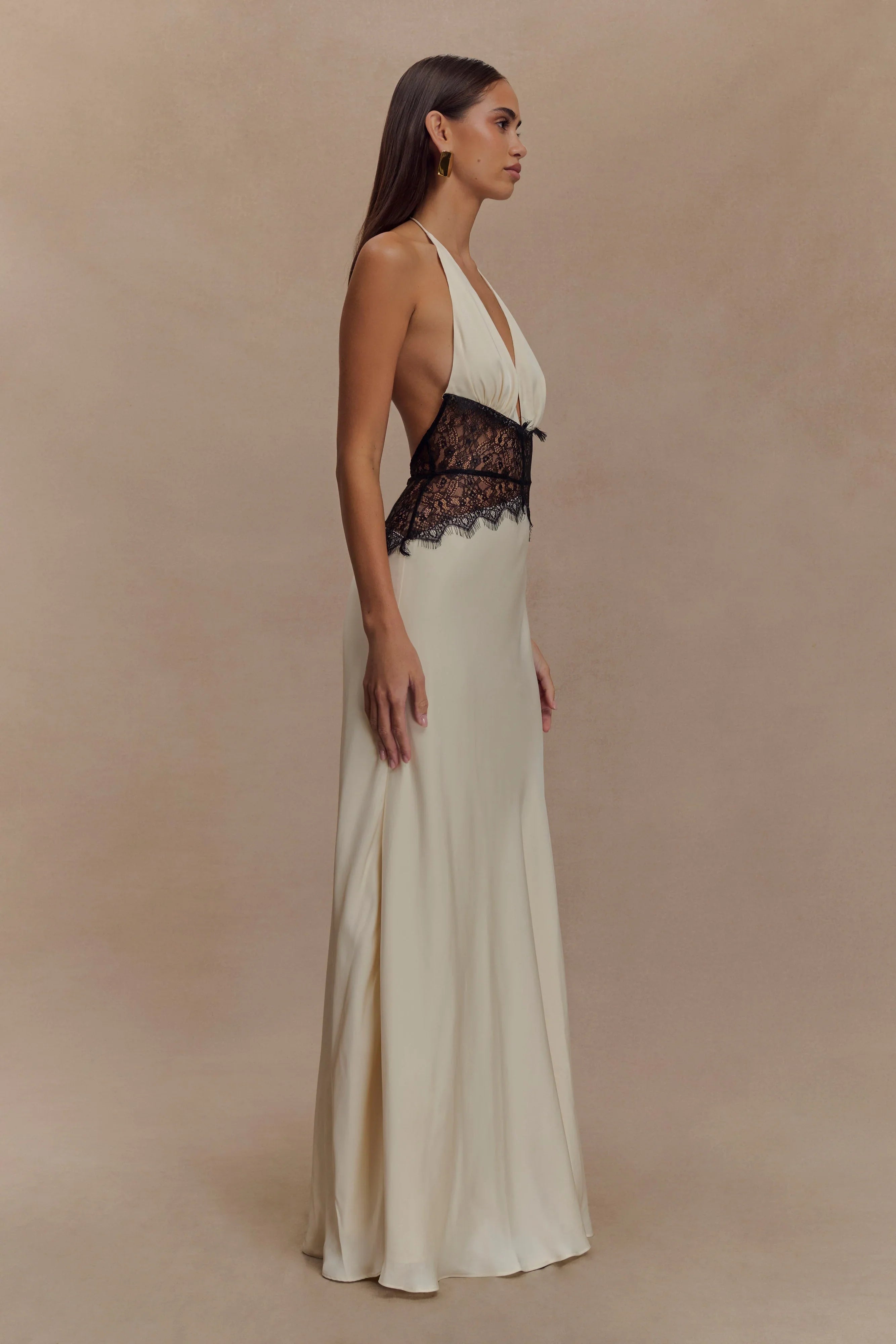 Avery - Lace Halter Maxi Dress