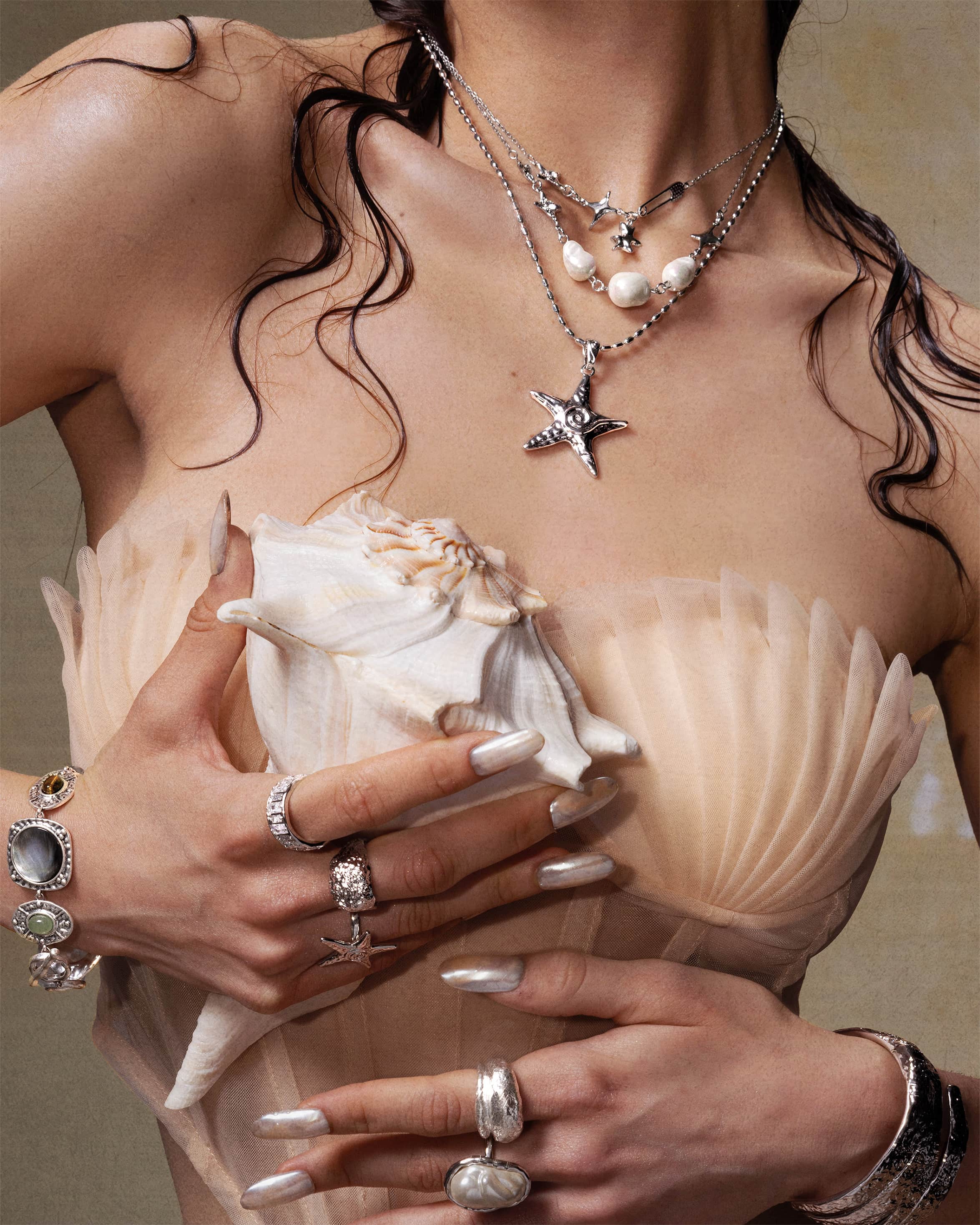 Silver Starfish Necklace
