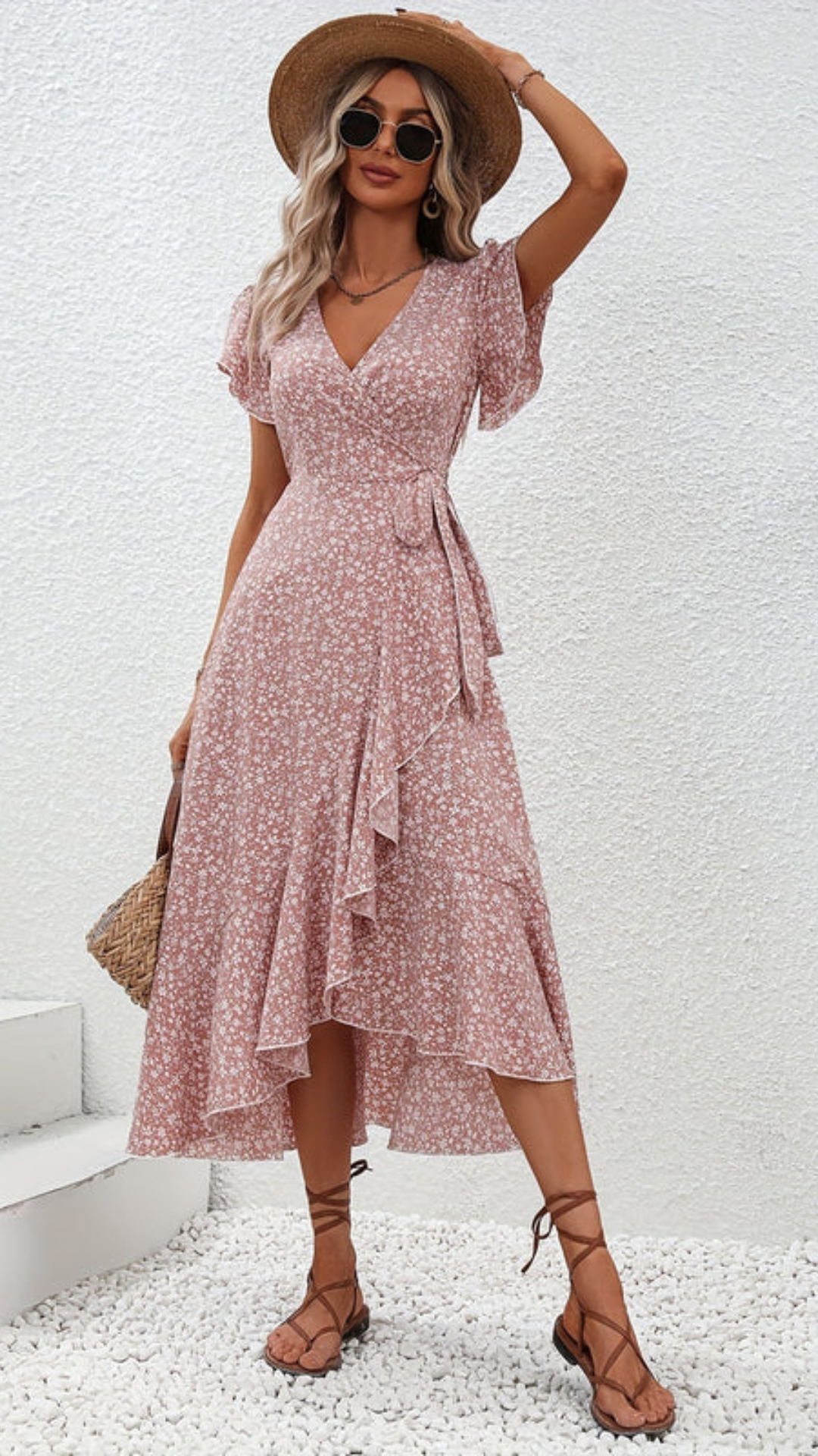 Indie - Small Floral Lace-Up Dress