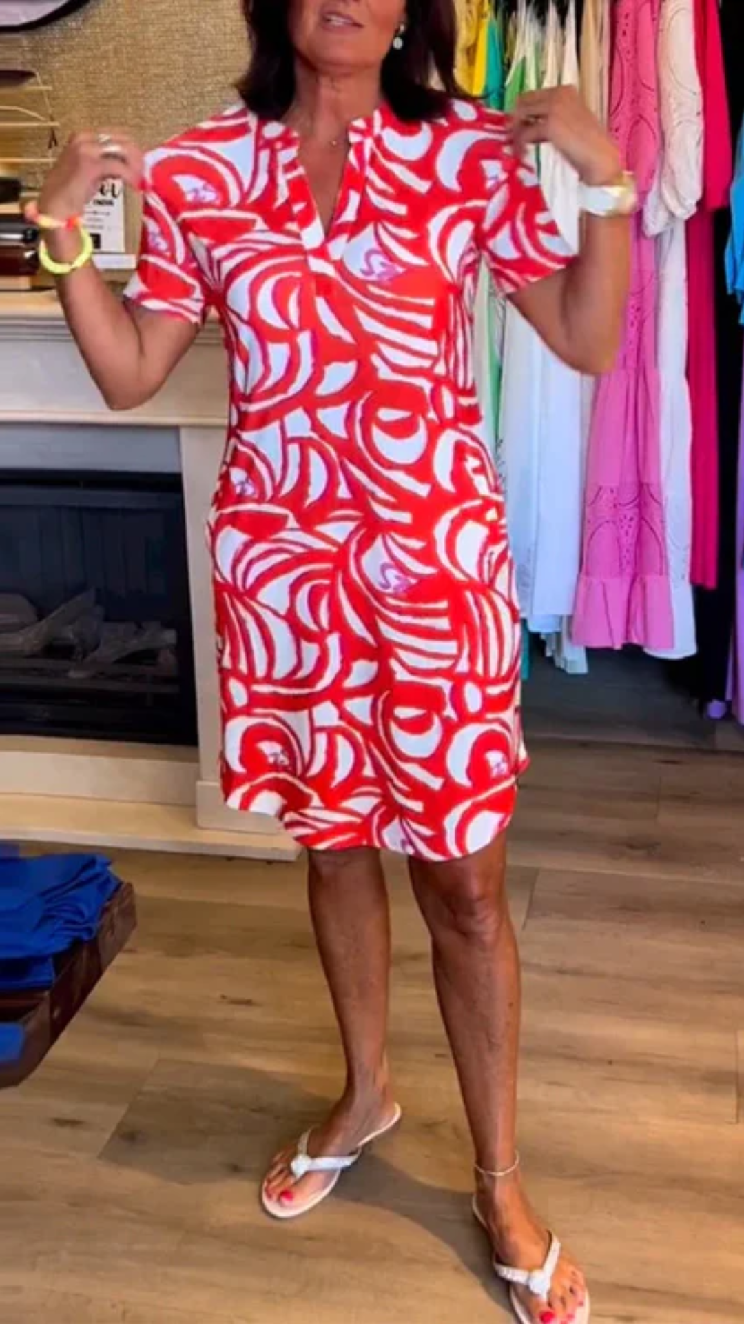 Tyla - Printed V-Neck Dress