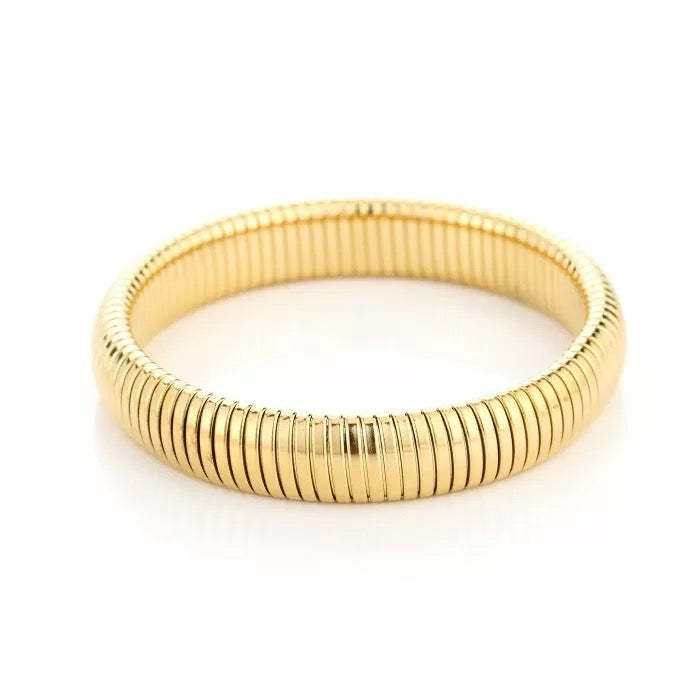 Amber bangle | Gold