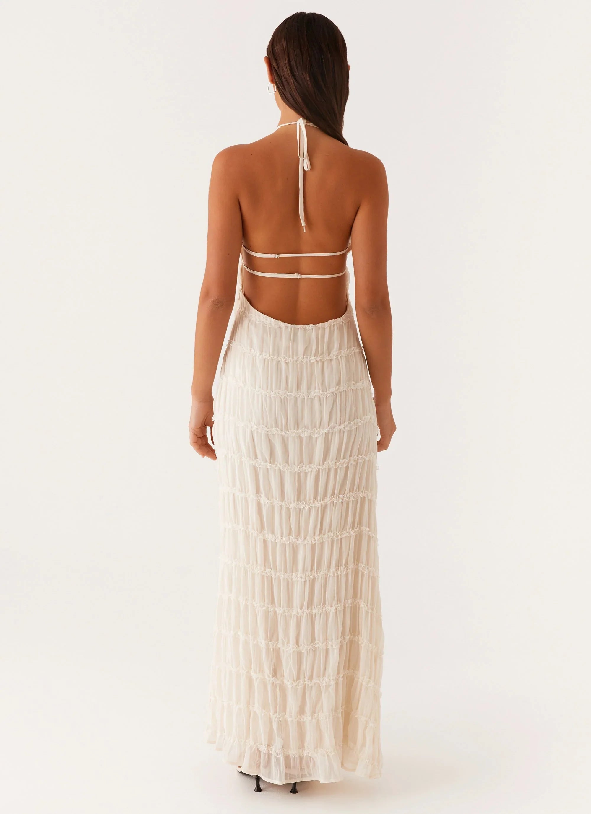 Caroline - Textured Halter Maxi Dress