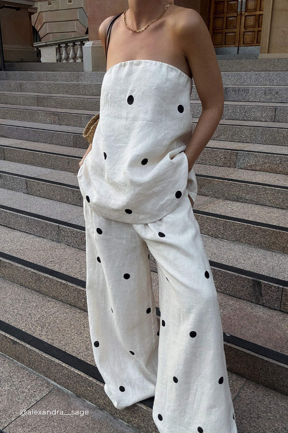BEVERLY CREAM SPOT PANT