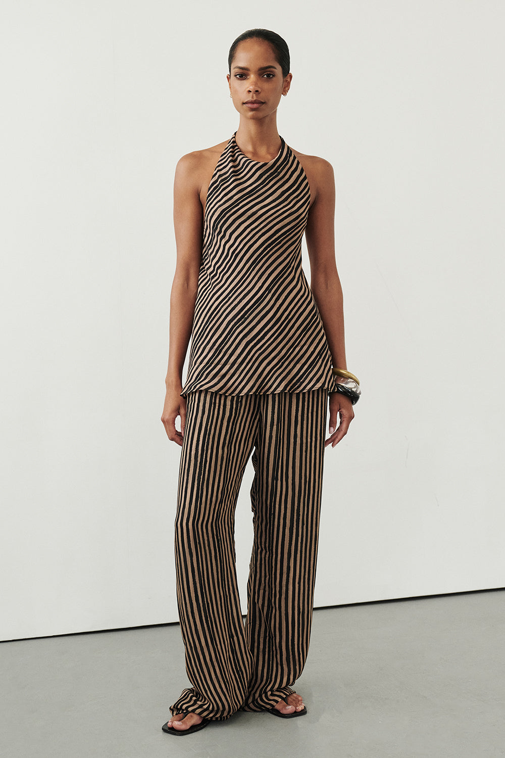 CHARLI TAN STRIPE PANT
