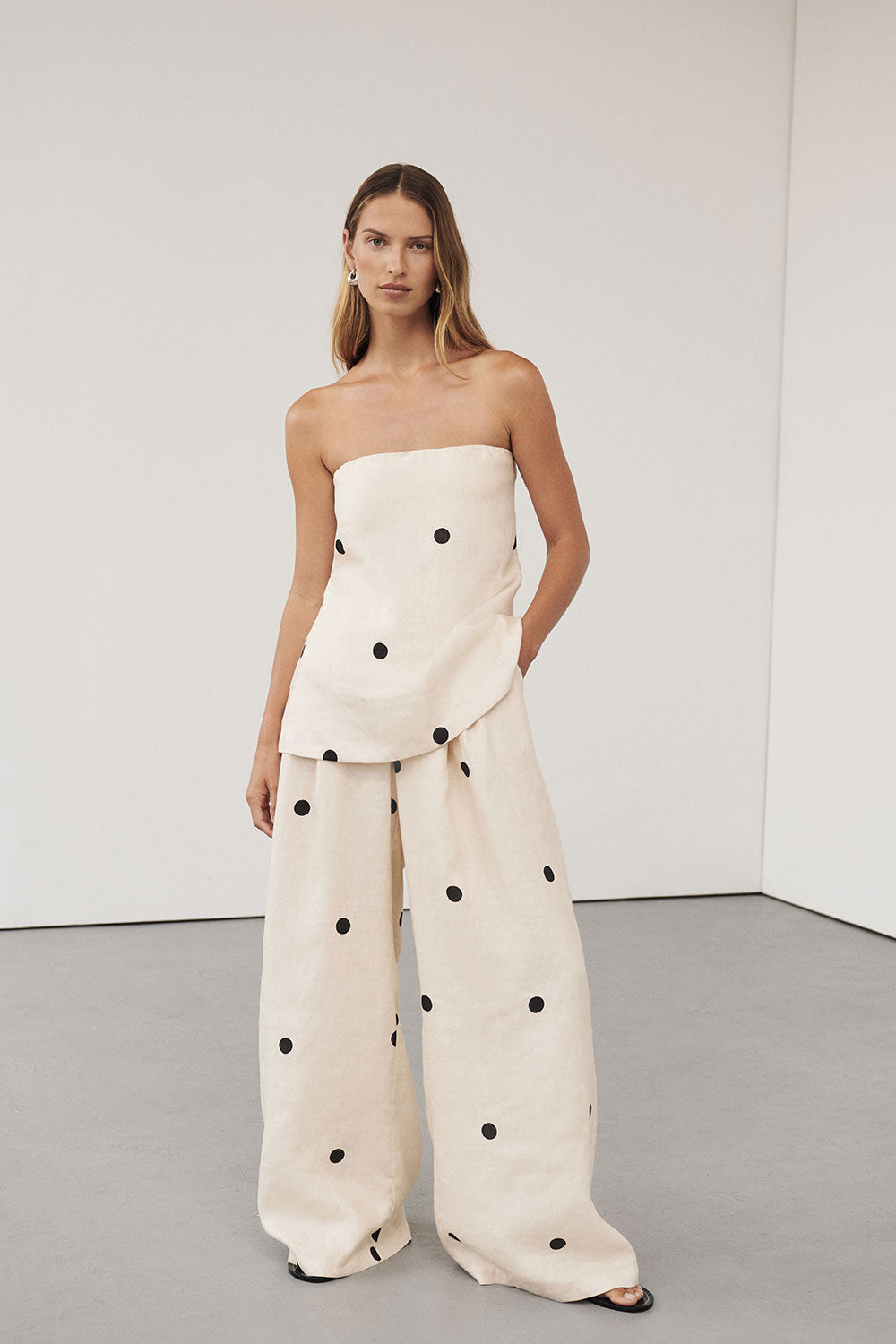 BEVERLY CREAM SPOT PANT