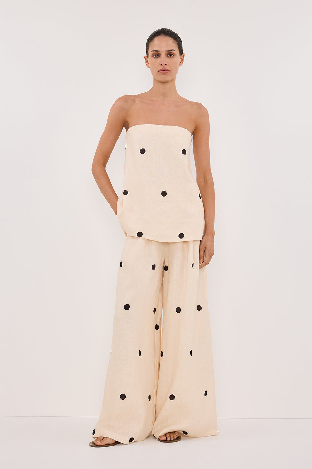 BEVERLY CREAM SPOT PANT