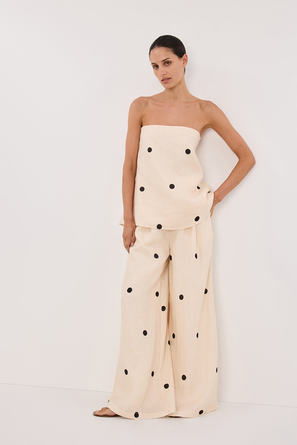 BEVERLY CREAM SPOT PANT