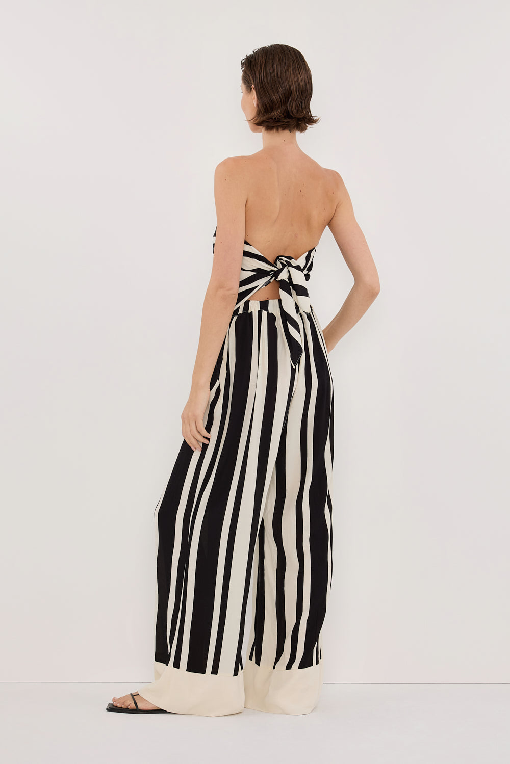 BEAU BLACK STRIPE SCARF TOP