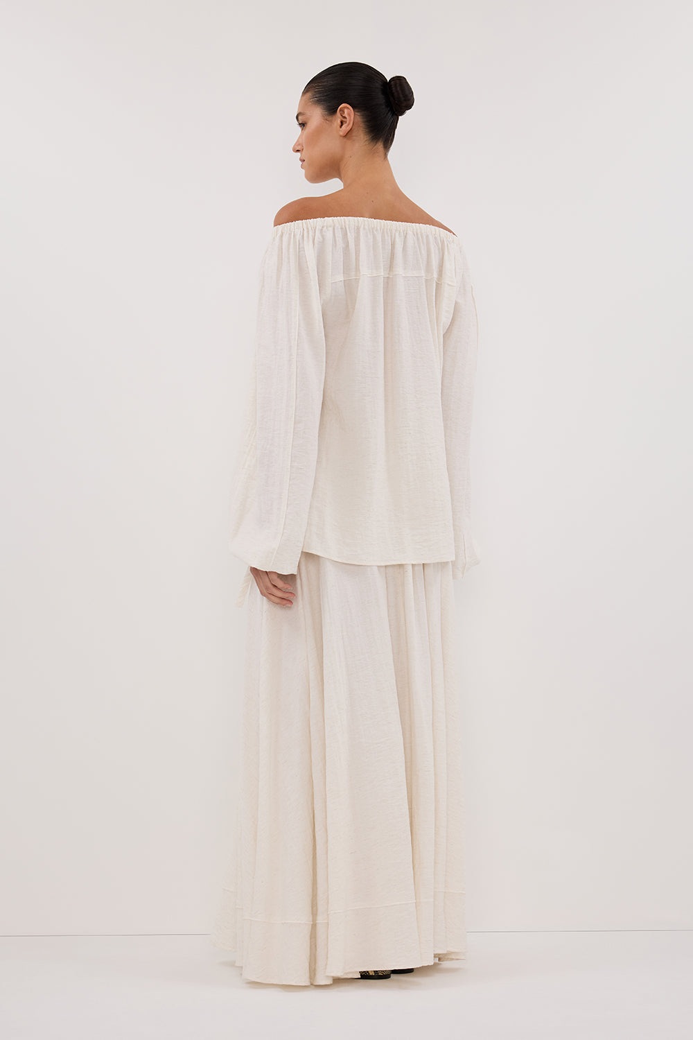 SHANIYA CREAM MARLE SLEEVED TOP