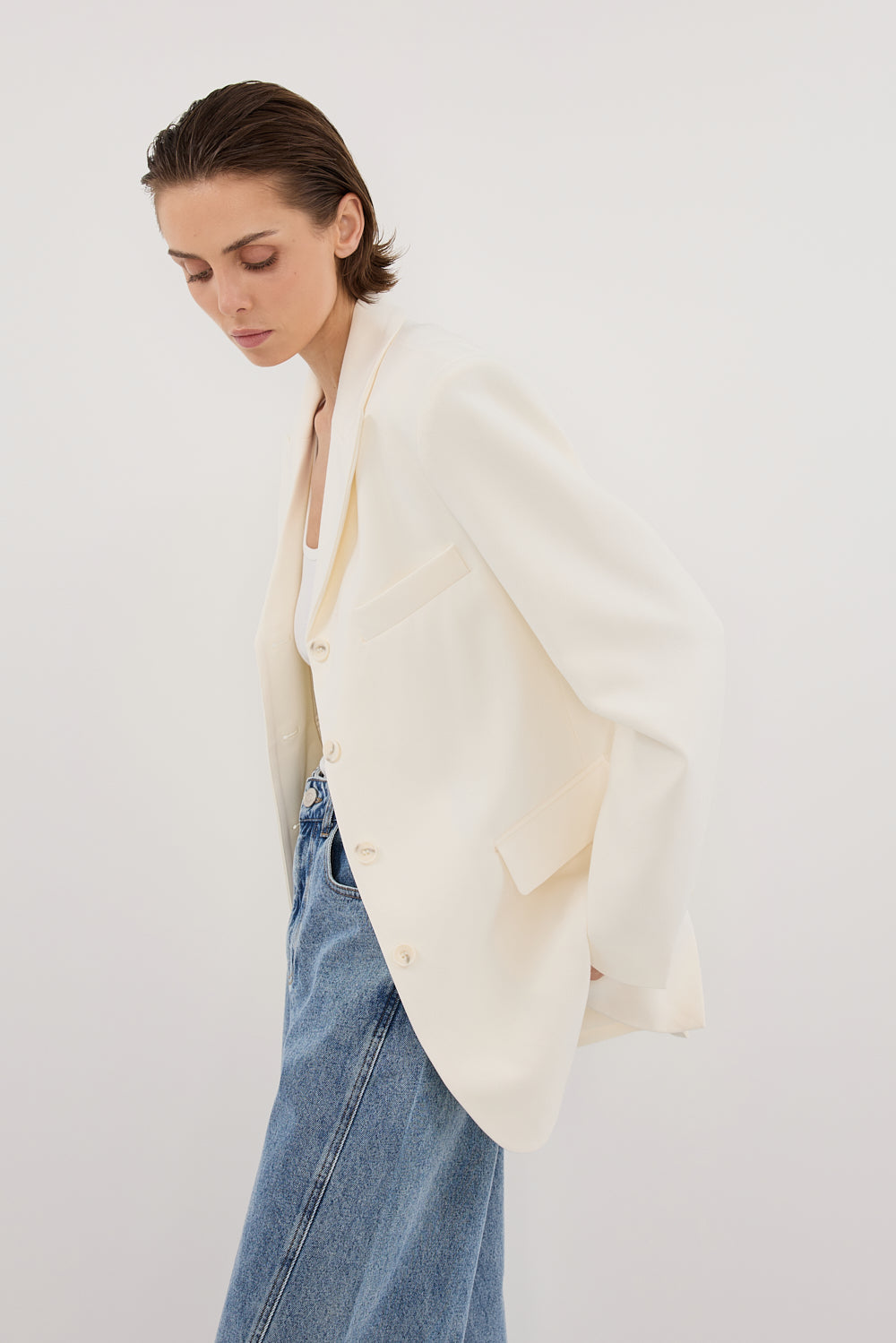LIV CREAM BOYFRIEND BLAZER