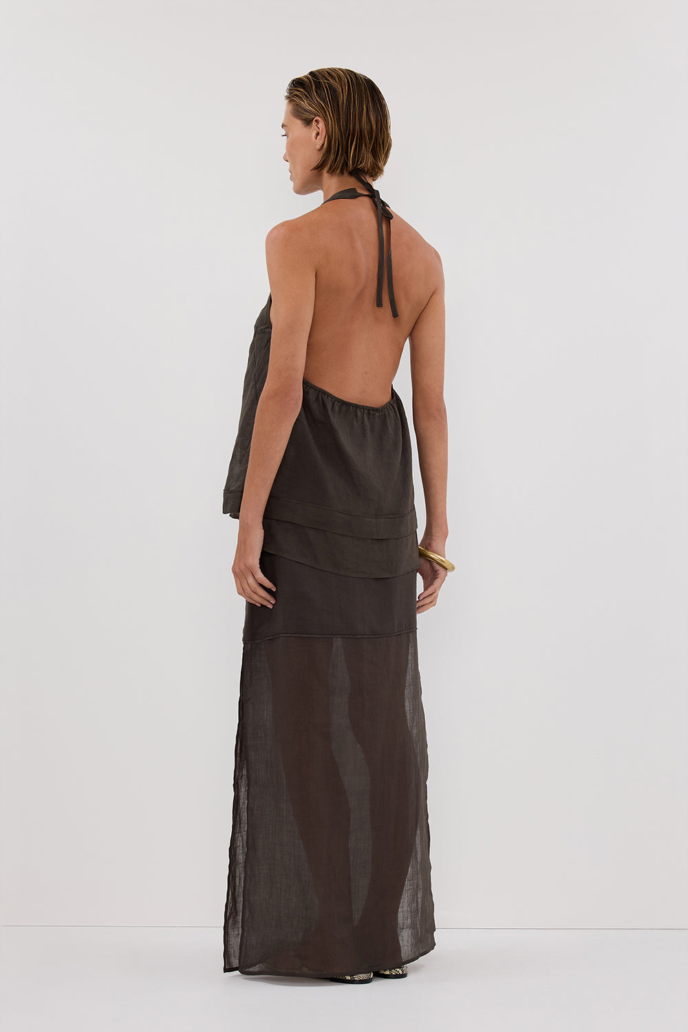 CARMEL PETROL RAMIE HALTER TOP