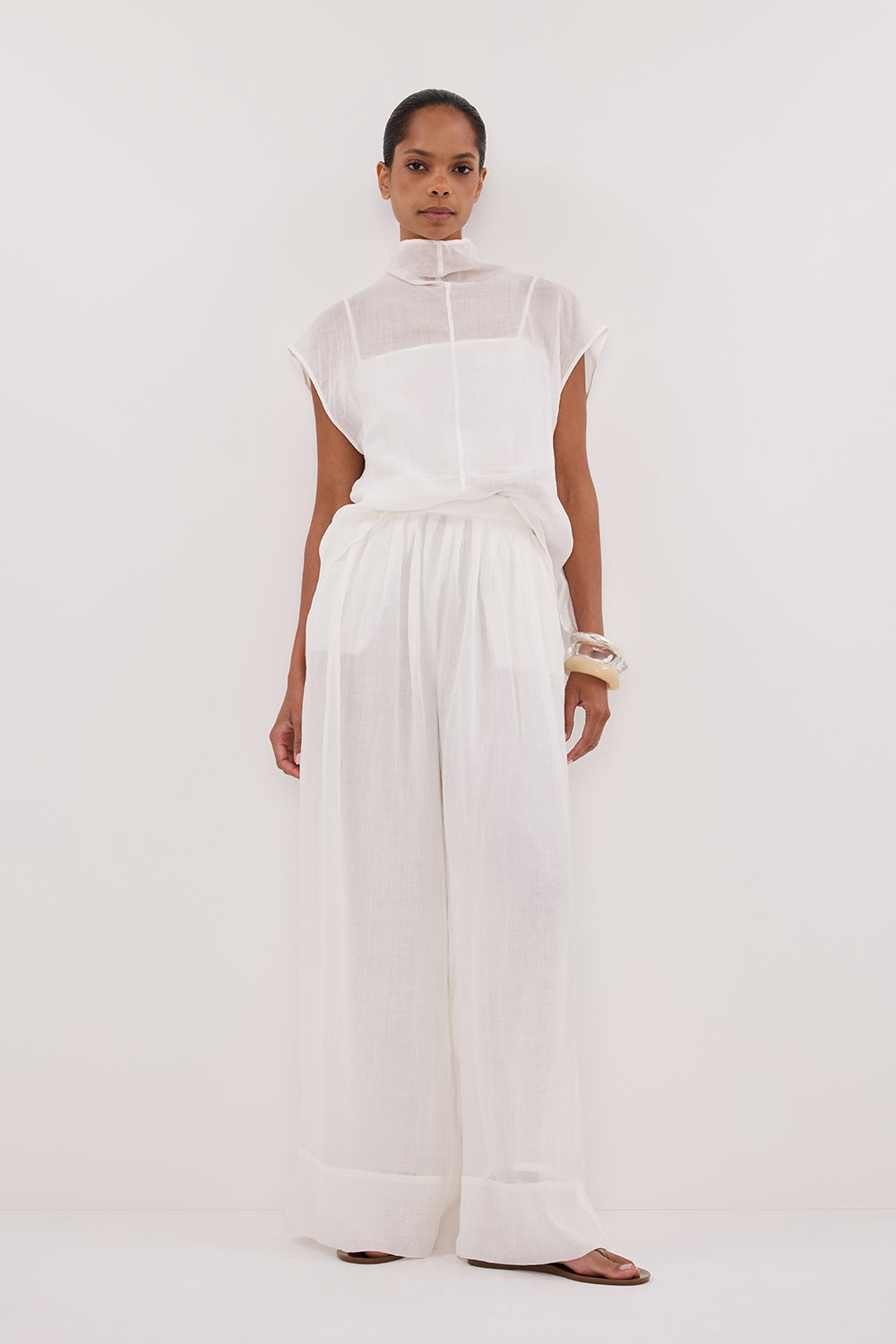 CARMEL WHITE RAMIE PANT