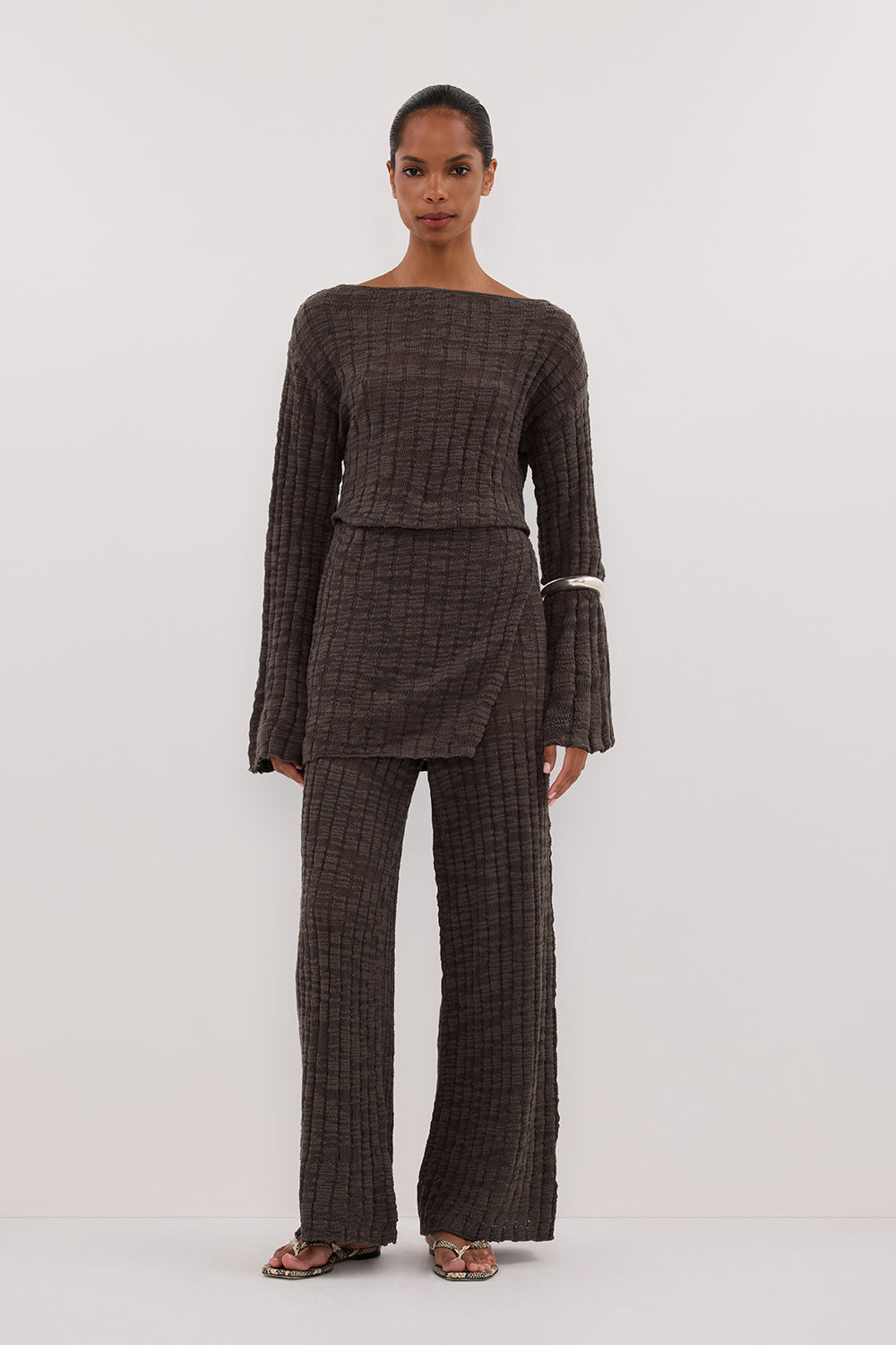 CIA PETROL LONG SLEEVE KNIT TOP