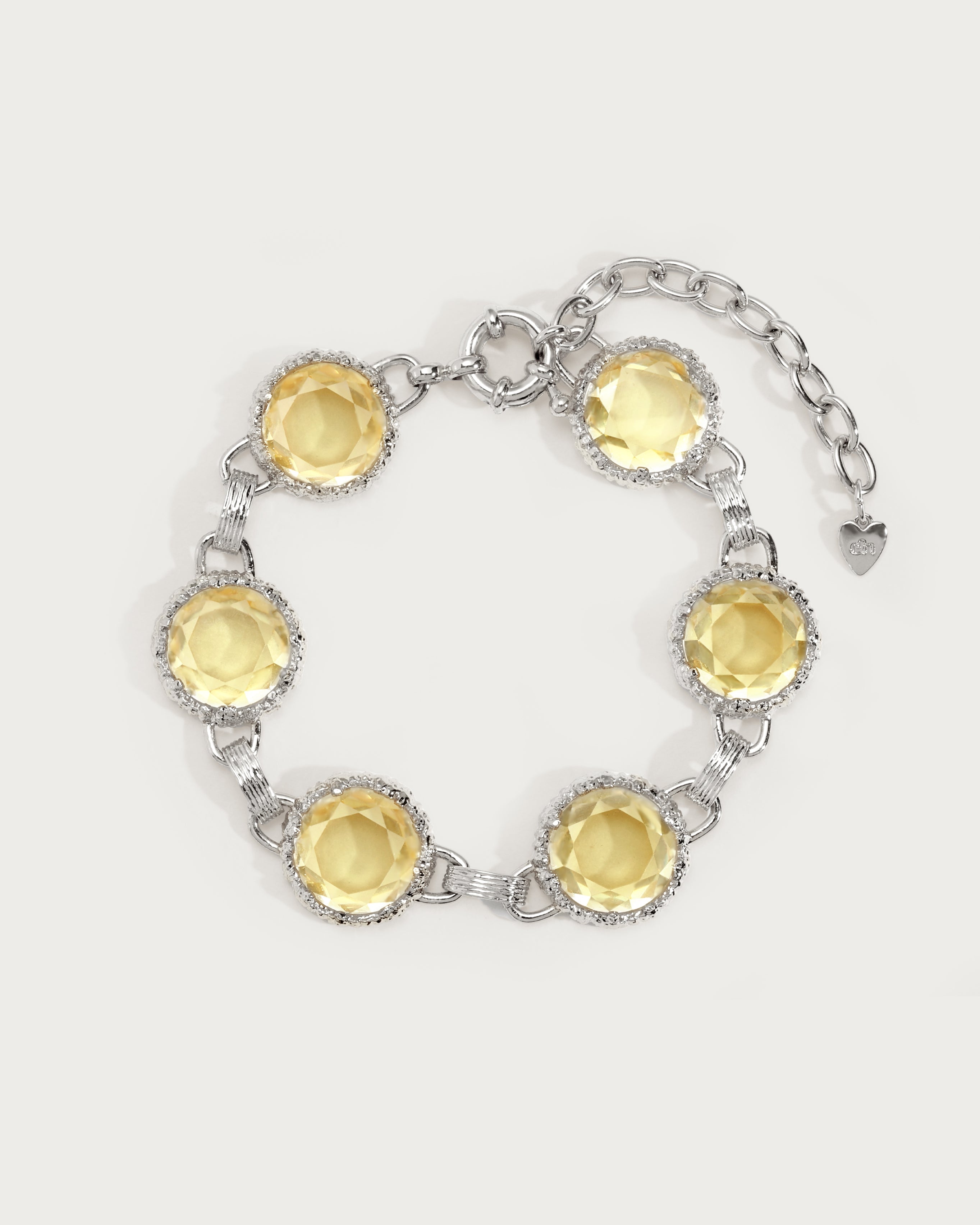 Honey Quartz Bracelet In Silver