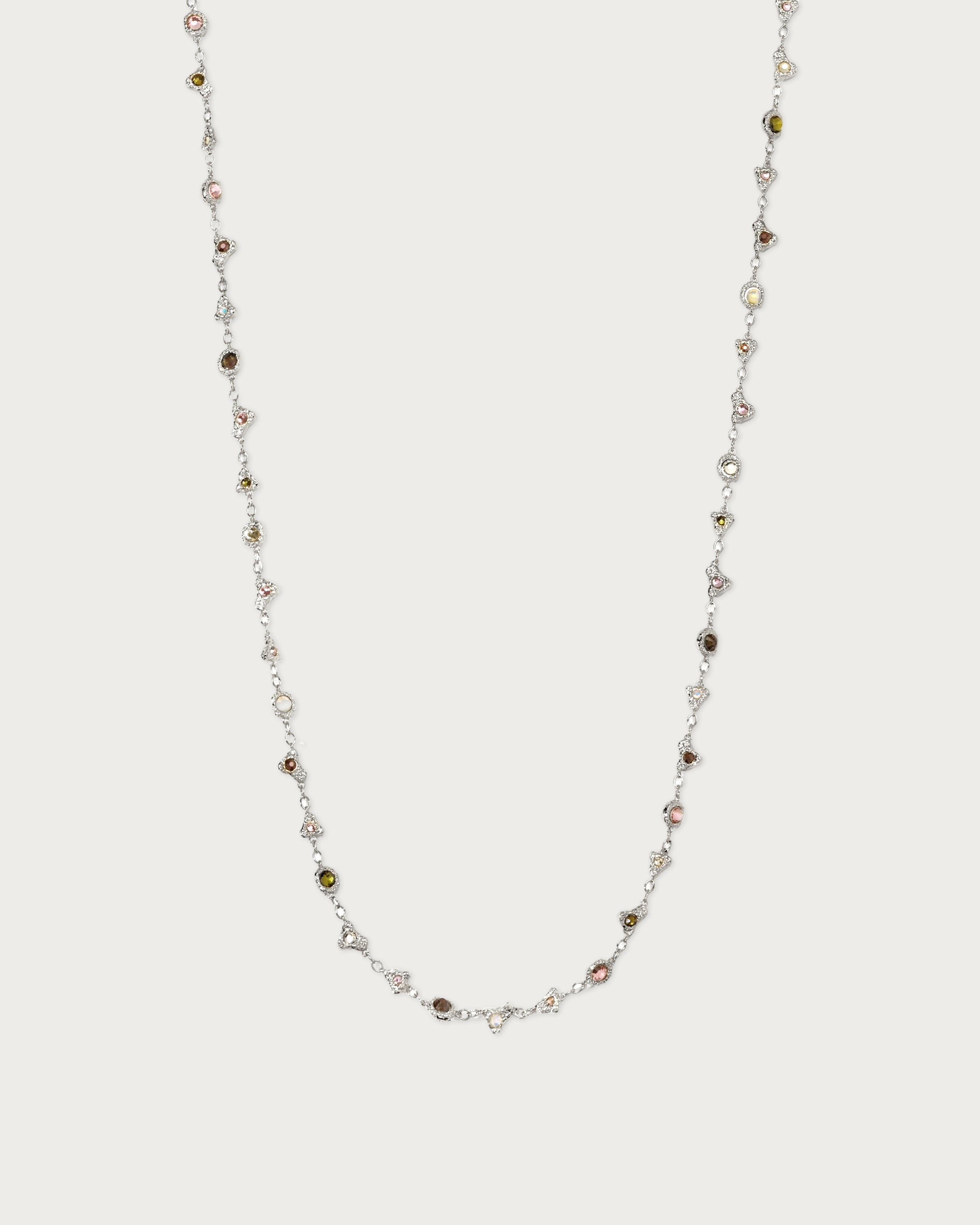 Prism Crystal Long Chain In Silver