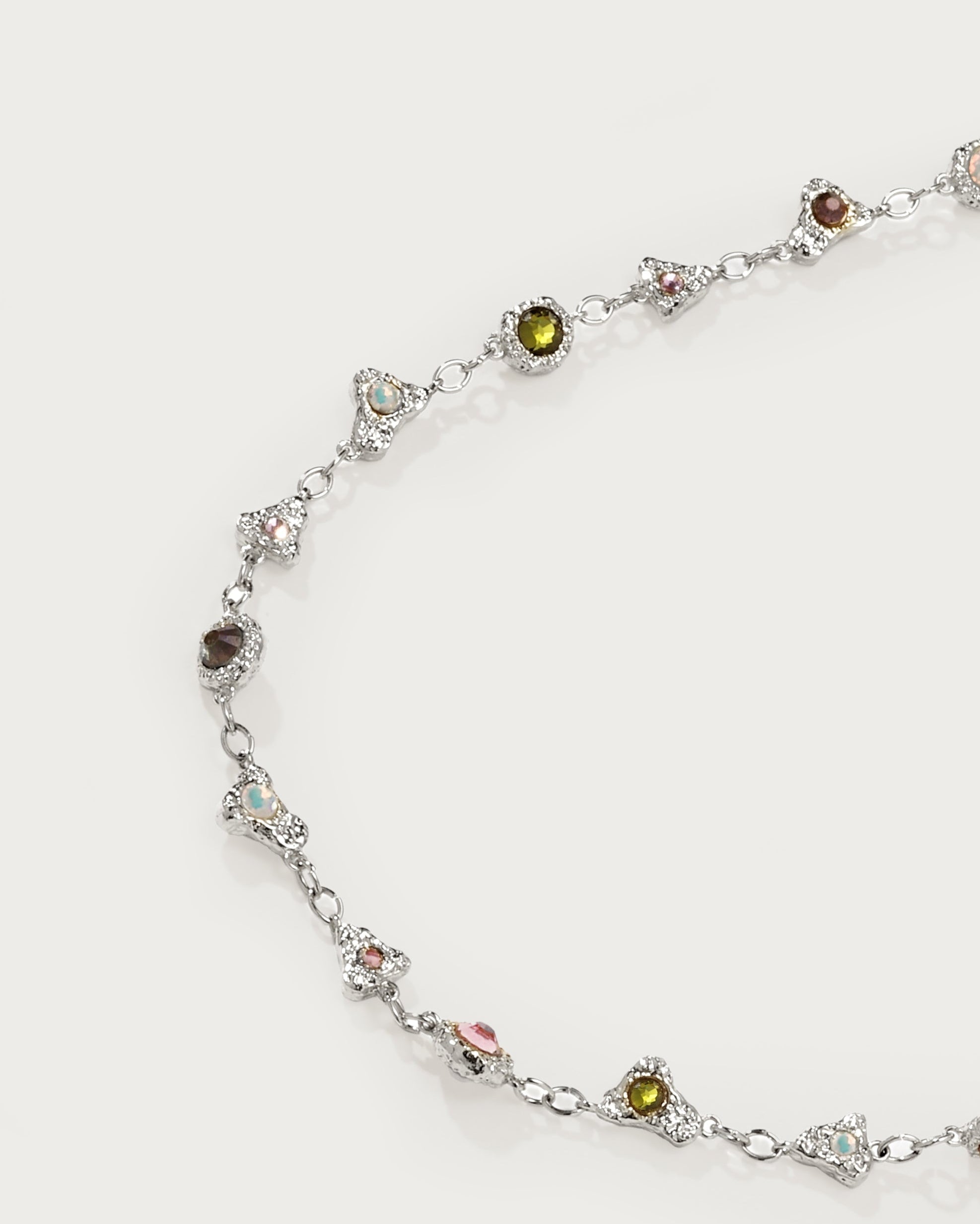 Prism Crystal Long Chain In Silver