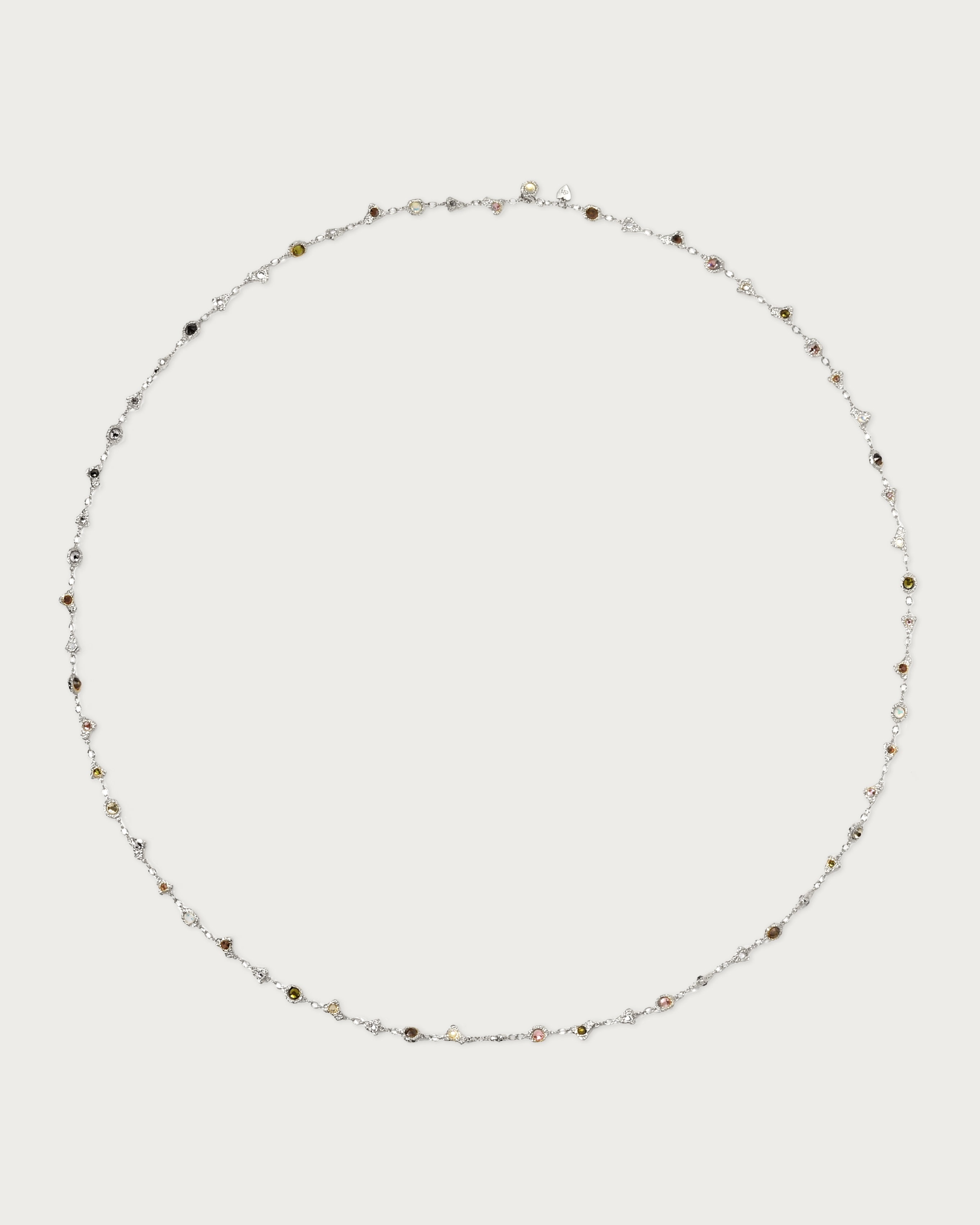 Prism Crystal Long Chain In Silver