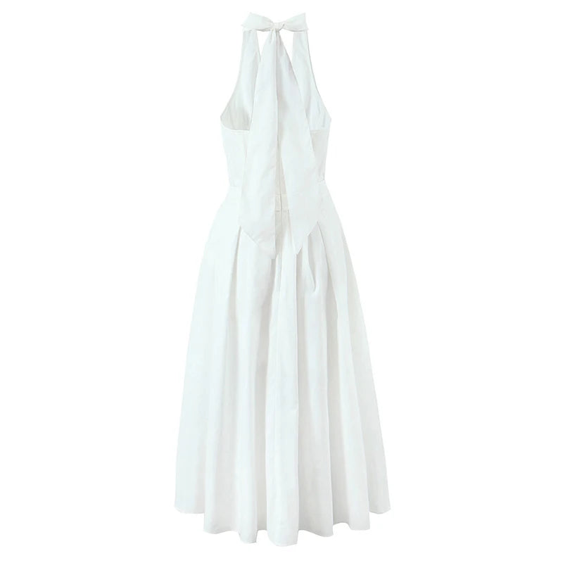 Backless Floral A-Line Dress