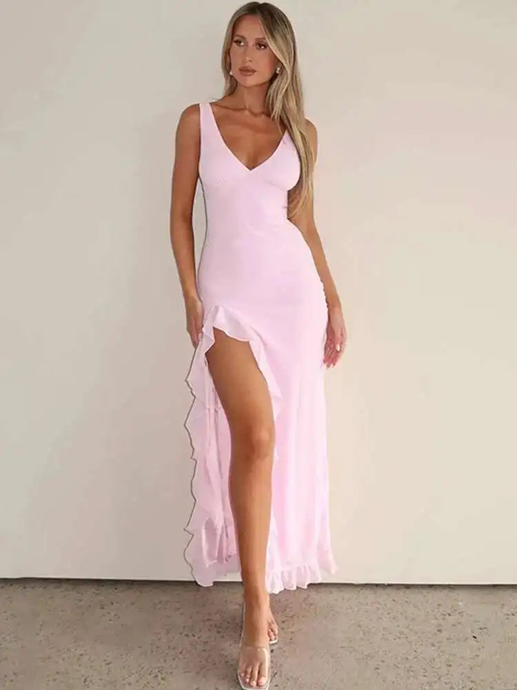 Avrilyaan Ruffle Split Dress