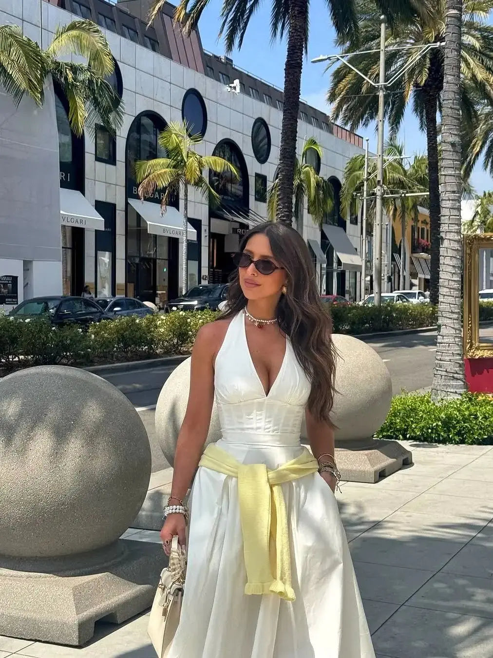 Backless Floral A-Line Dress