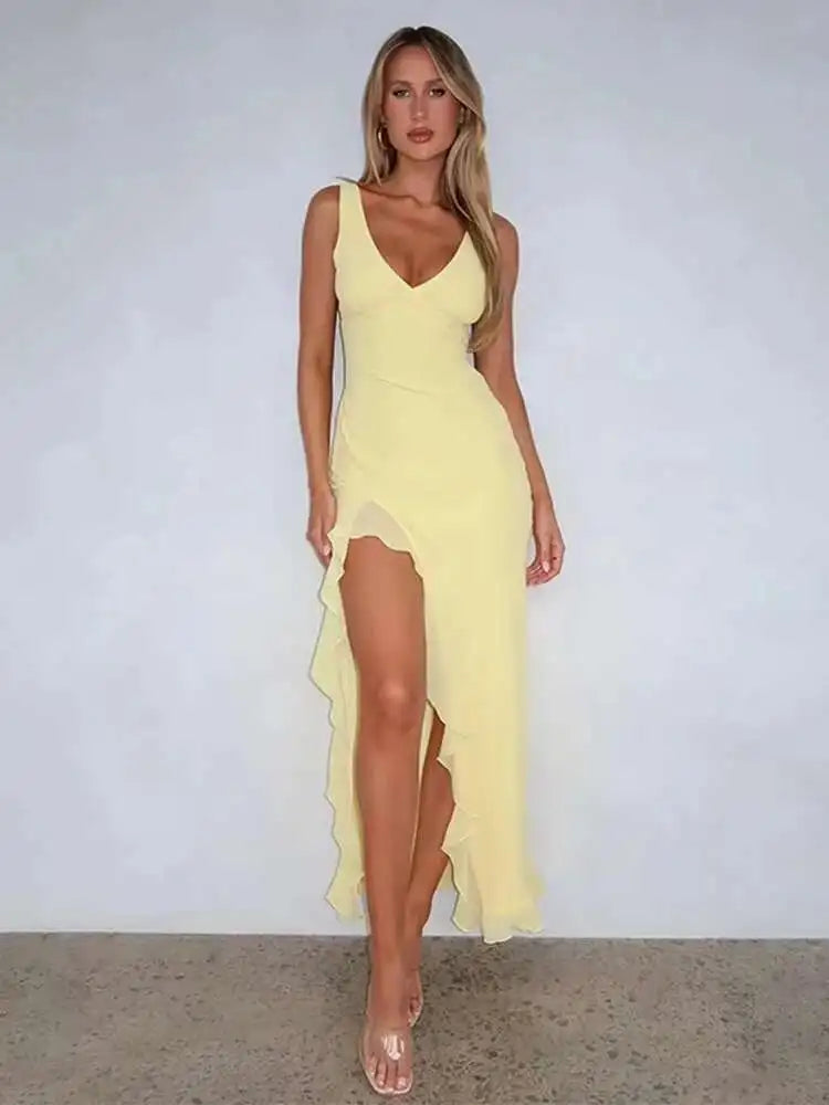 Avrilyaan Ruffle Split Dress
