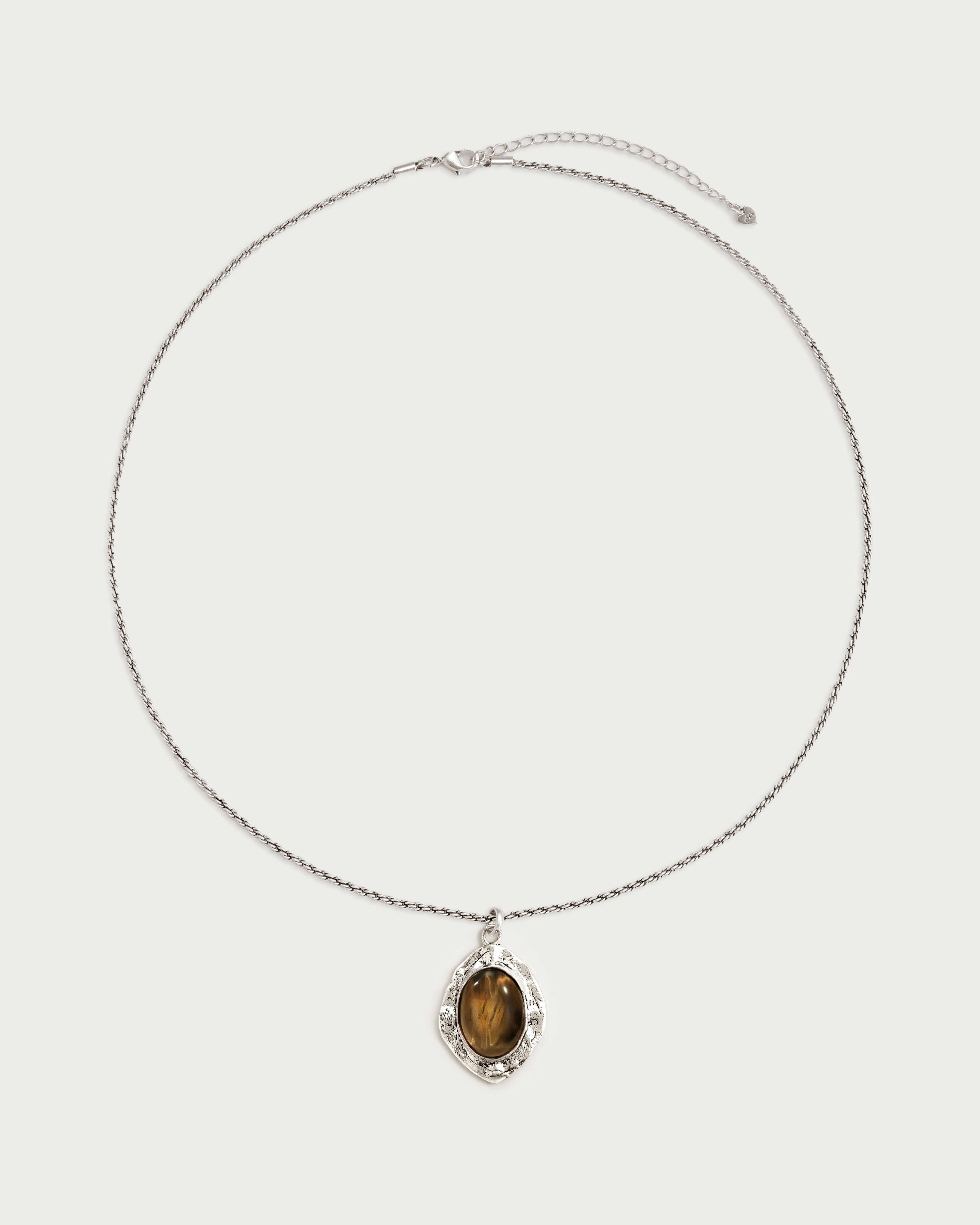 Silver Tiger's Eye Savannah Long Necklace