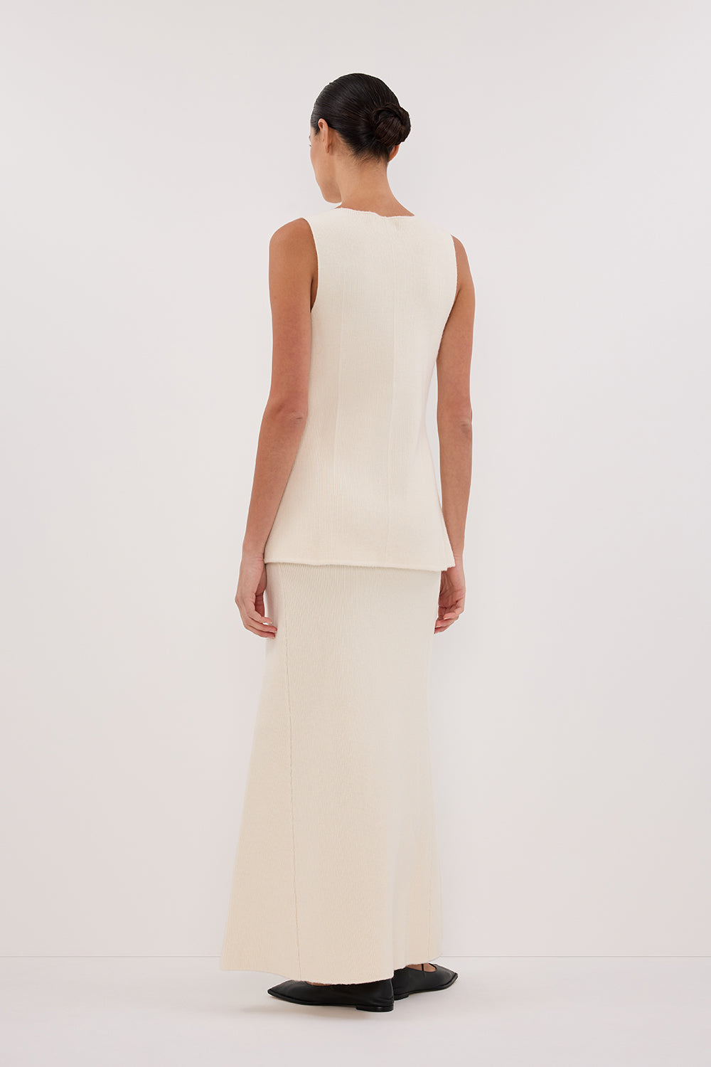 AVA CREAM LONGINE KNIT VEST 
