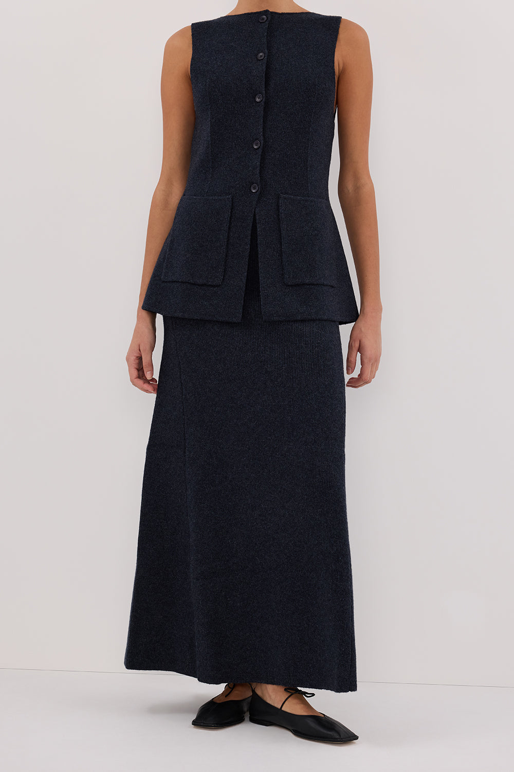 AVA INK LONGLINE KNIT MIDI SKIRT
