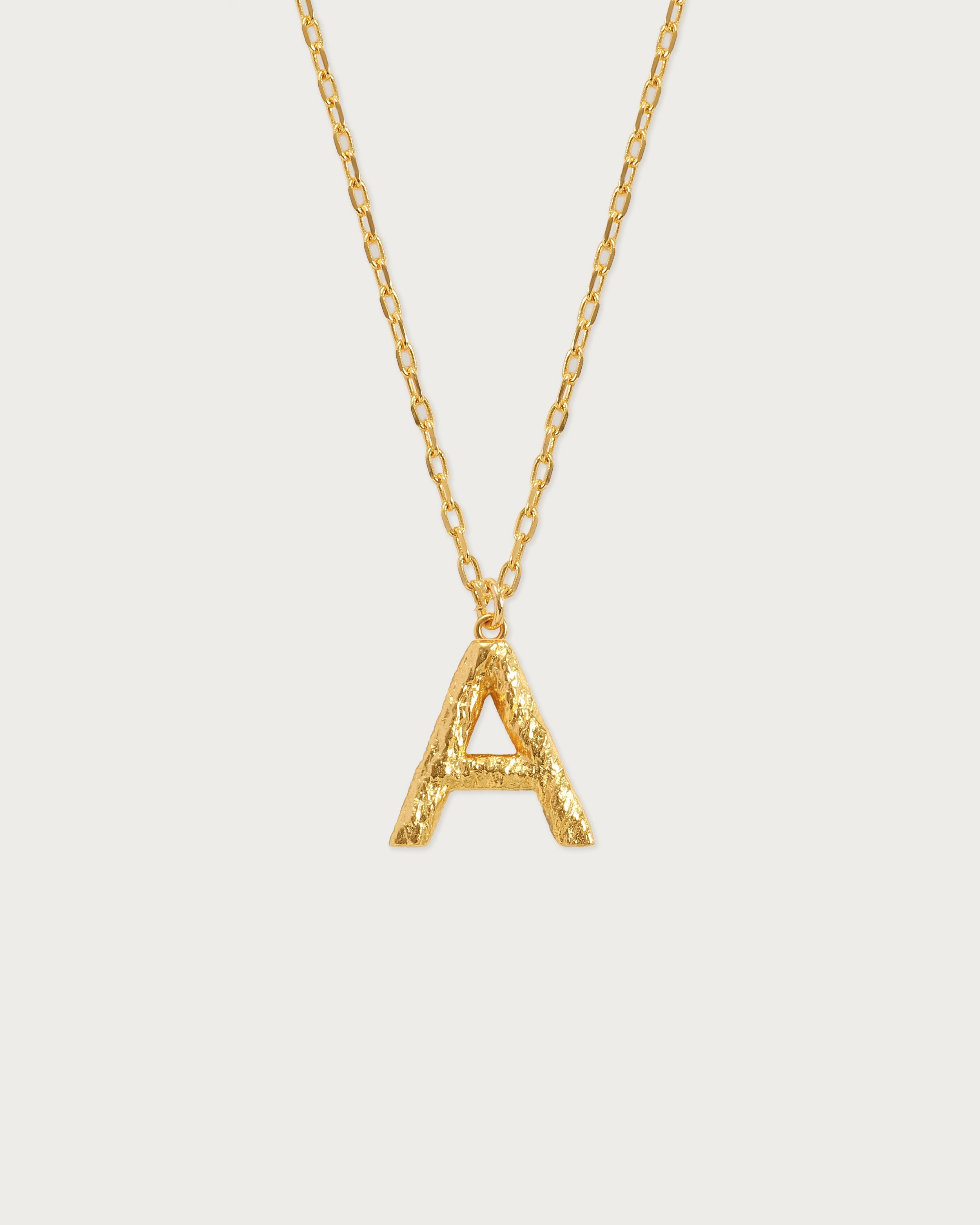 Textured Initial Letter Necklace