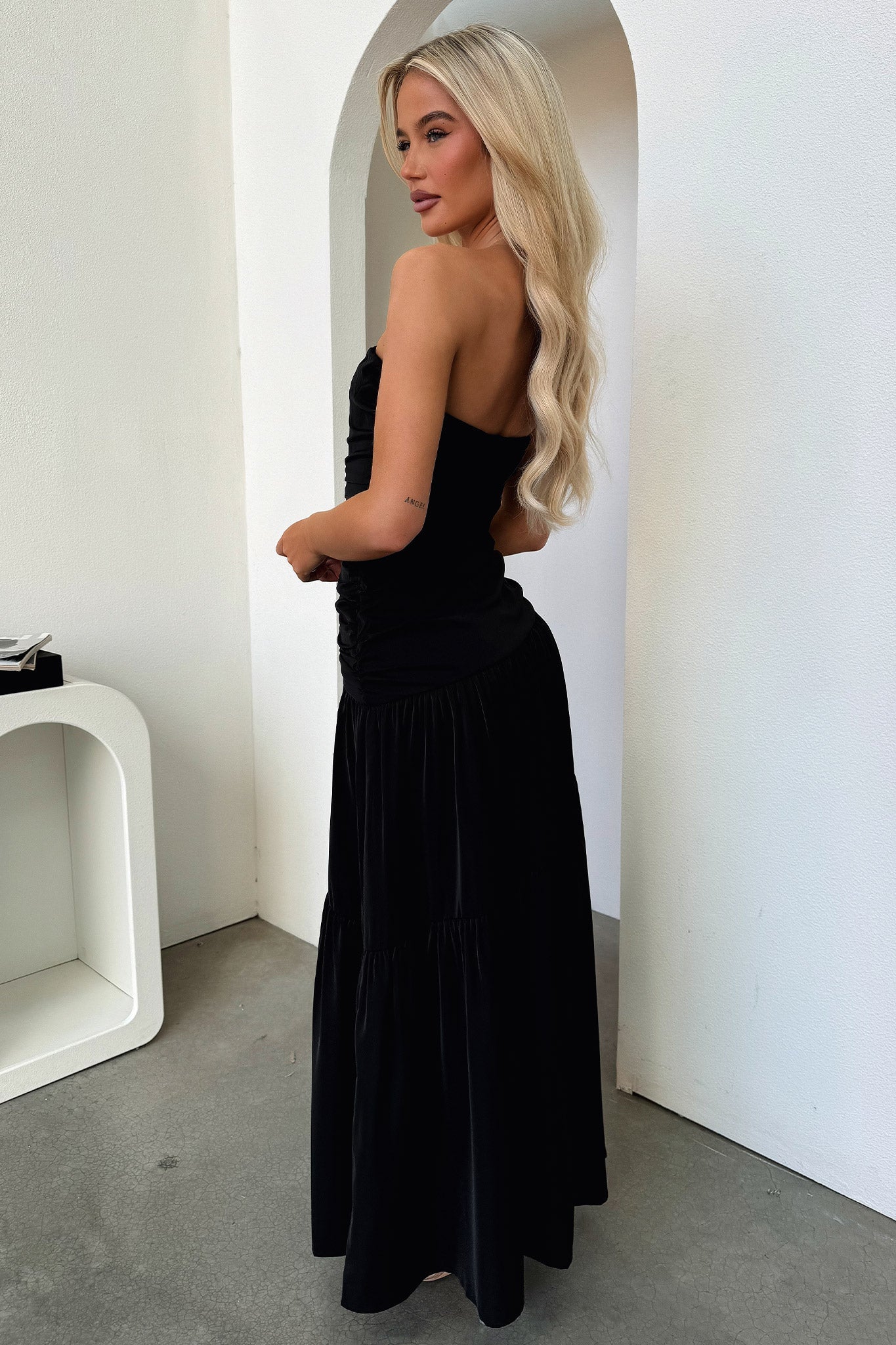 Charlotte Strapless Maxi Dress - Black