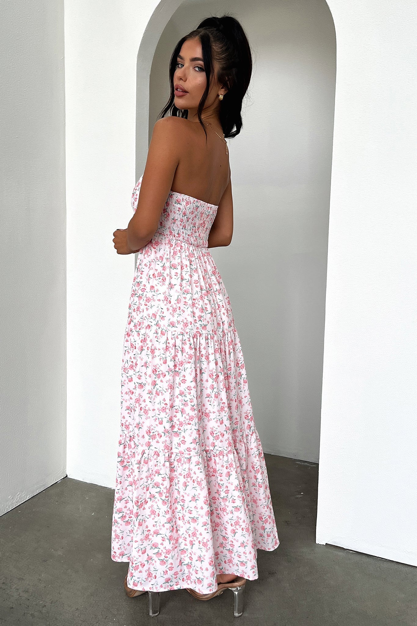 Hailey Maxi Dress - Pink Floral