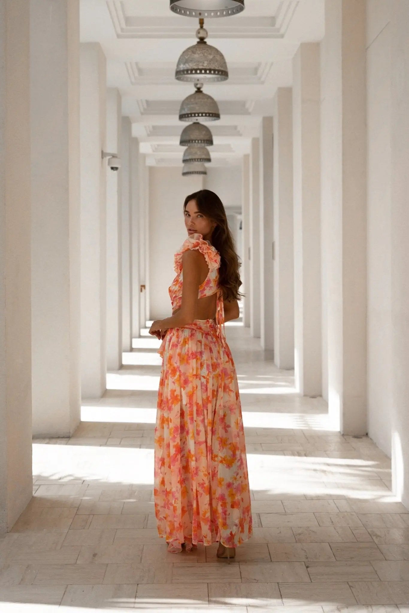 Solara - Chiffon Cutout Maxi Dress