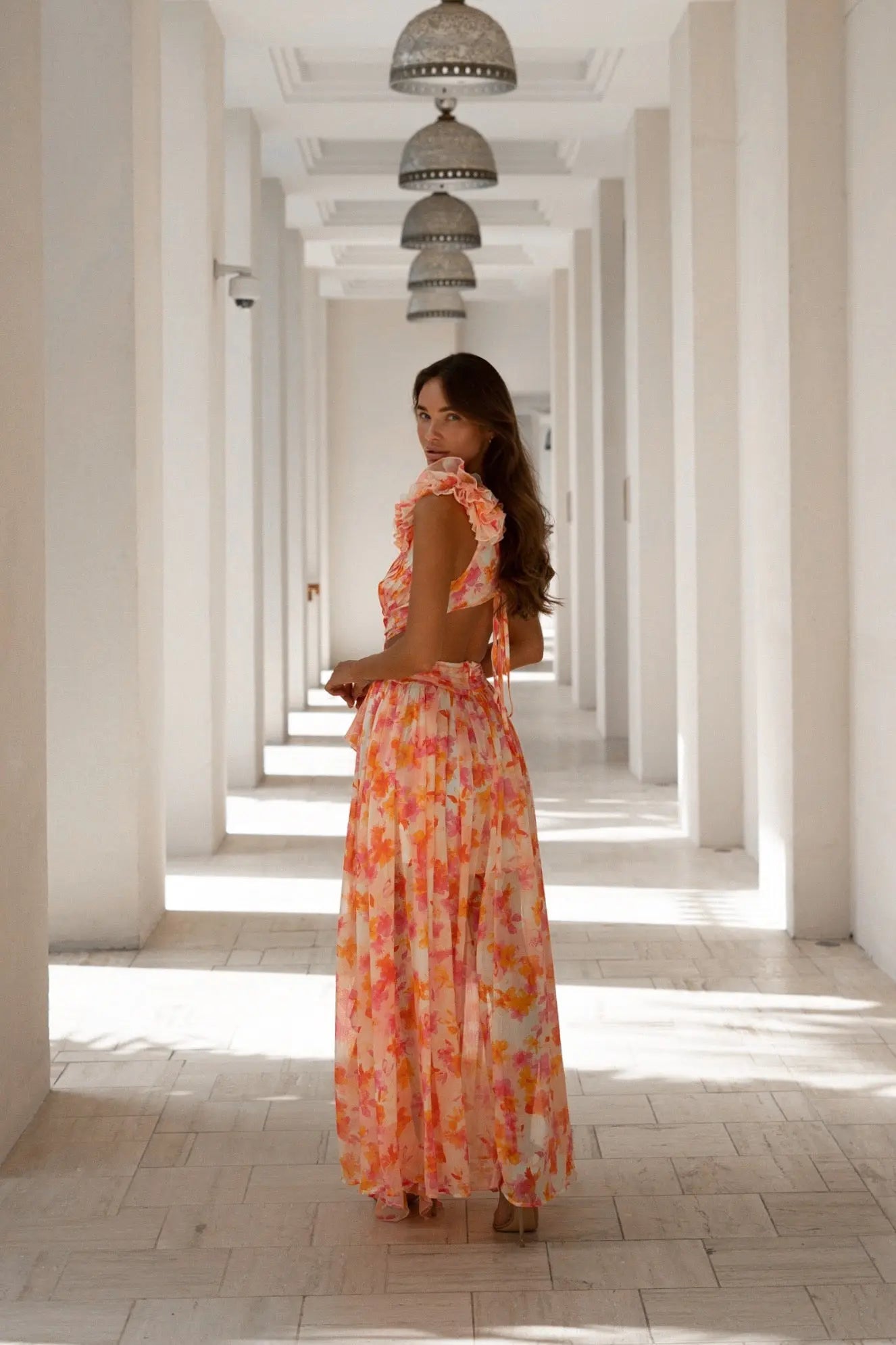 Solara - Chiffon Cutout Maxi Dress