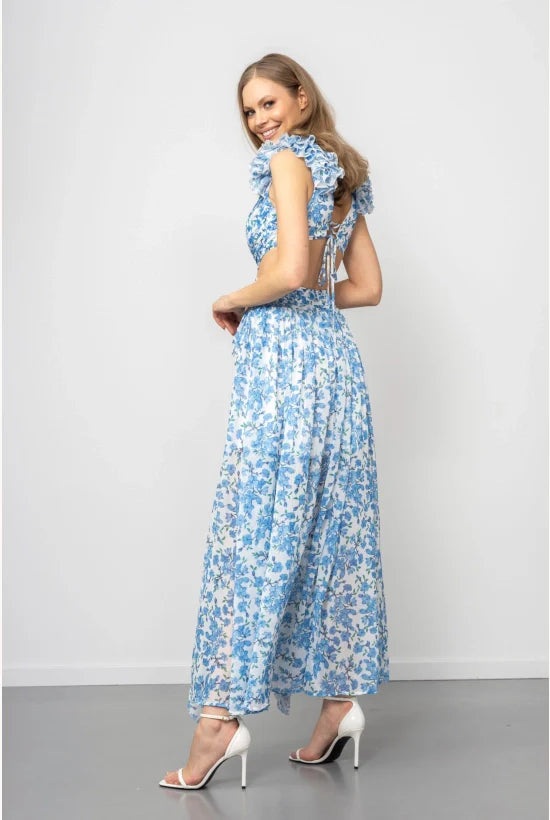 Solara - Chiffon Cutout Maxi Dress
